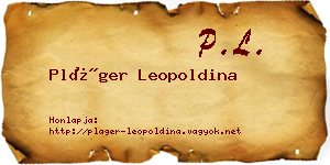 Pláger Leopoldina névjegykártya